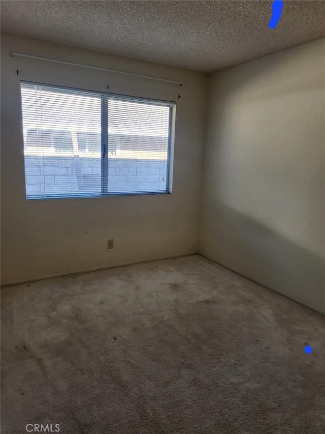 empty room featuring carpet floors and a textured ceiling