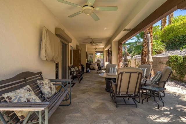 view of patio / terrace with ceiling fan