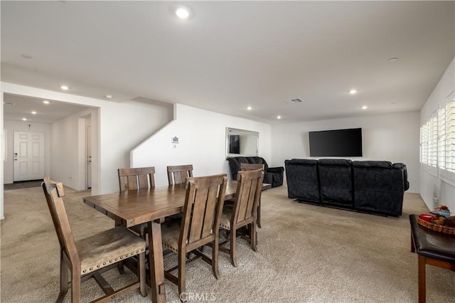 view of carpeted dining room