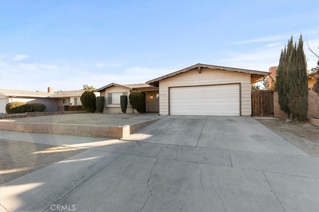 single story home with a garage