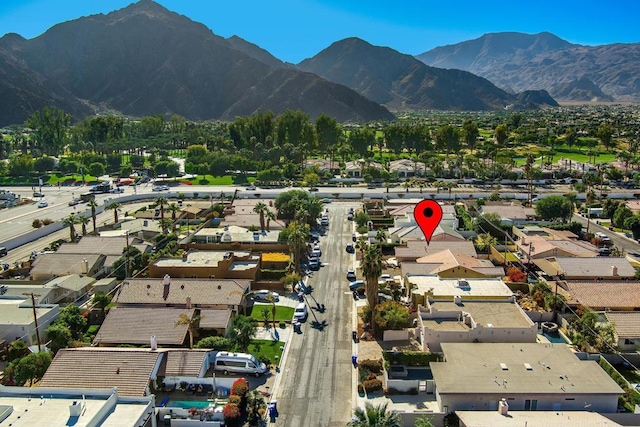 aerial view featuring a mountain view