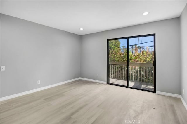 empty room featuring light wood-type flooring