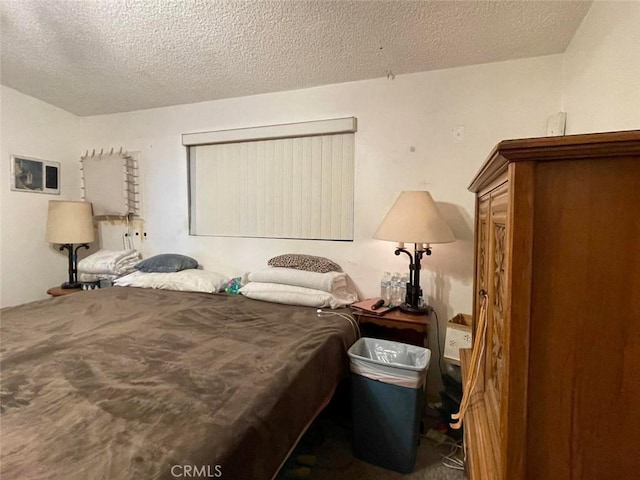 bedroom with a textured ceiling