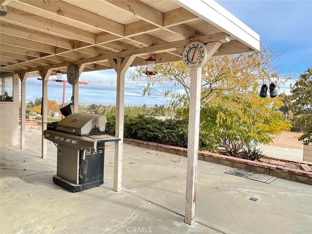 view of patio with area for grilling