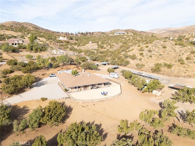 drone / aerial view with a mountain view