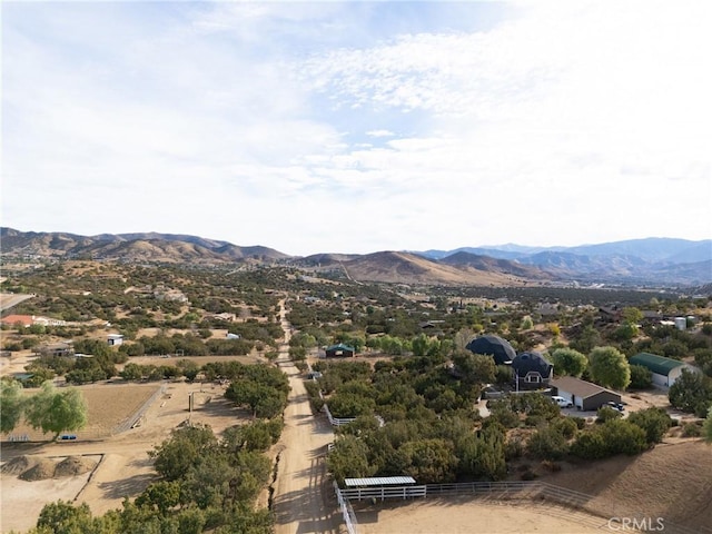 bird's eye view with a mountain view