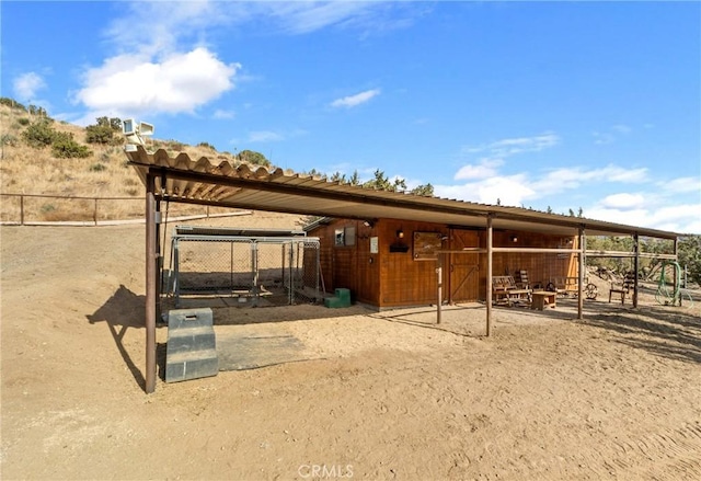 view of horse barn