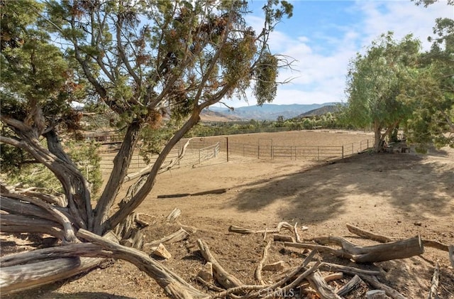 6535 Juniper Crest Rd, Agua Dulce, CA 91390 - view of yard featuring an enclosed riding area, a mountain view, and a view of countryside