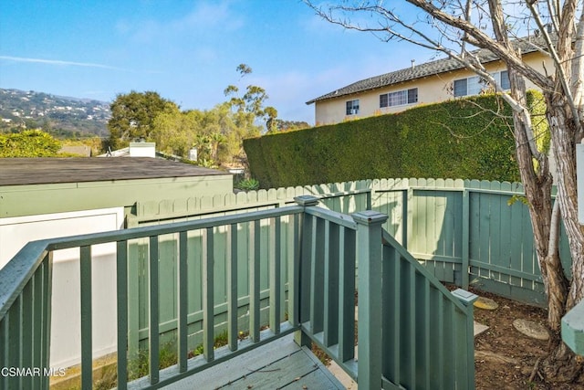 exterior space with a mountain view