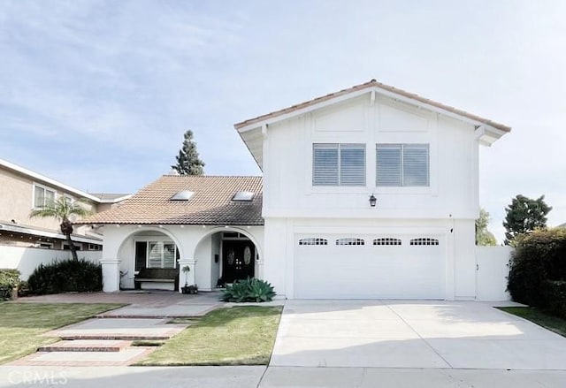 view of front of property featuring a garage