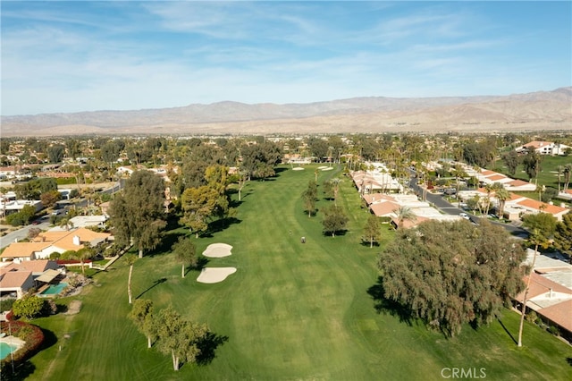 drone / aerial view with a mountain view