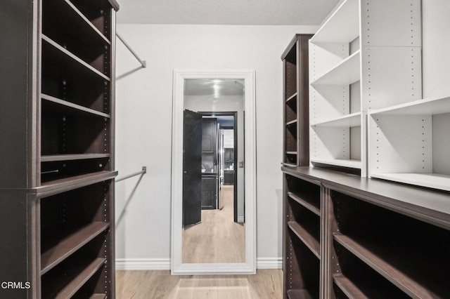 walk in closet featuring light hardwood / wood-style floors