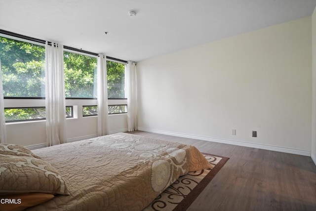 unfurnished bedroom featuring dark hardwood / wood-style flooring