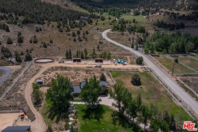 drone / aerial view featuring a rural view