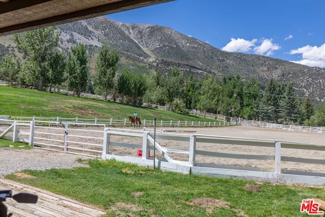 property view of mountains with a rural view