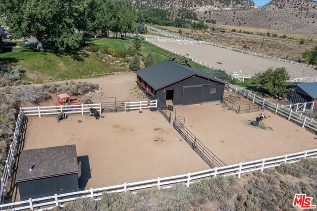 aerial view with a rural view