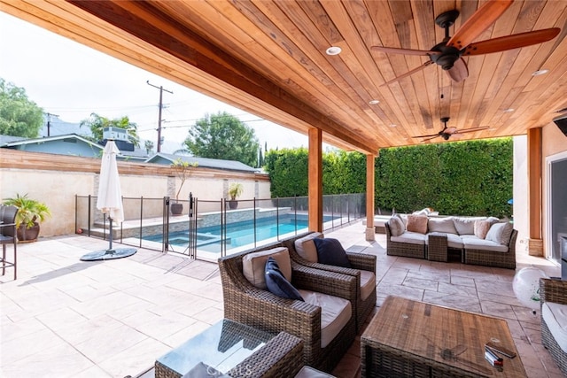 view of patio / terrace with an outdoor living space