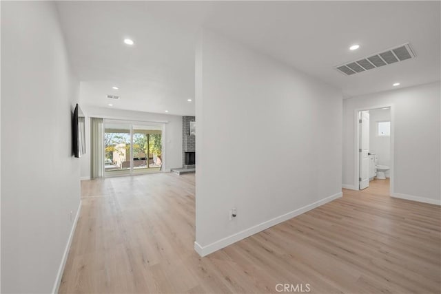 hall featuring light hardwood / wood-style flooring