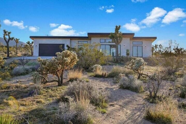 contemporary home featuring a garage