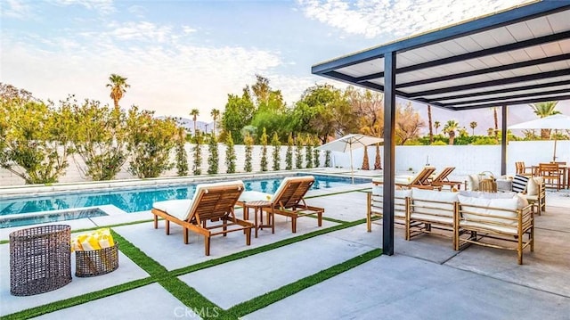 view of pool with a patio area