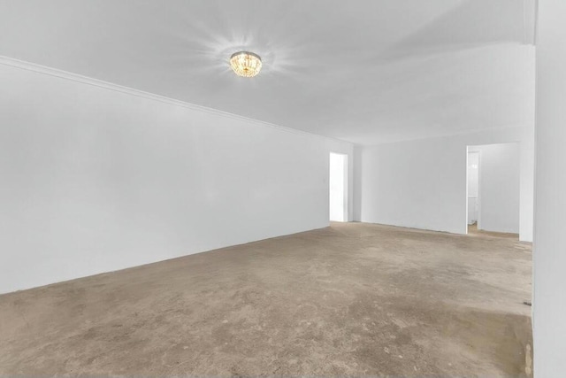 empty room with crown molding