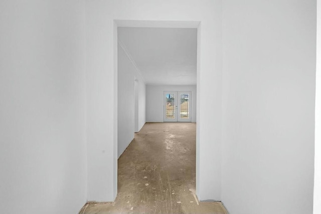 hallway with french doors