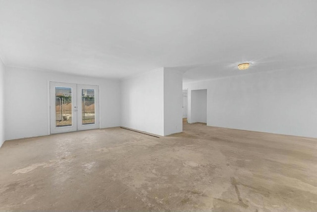 spare room with french doors