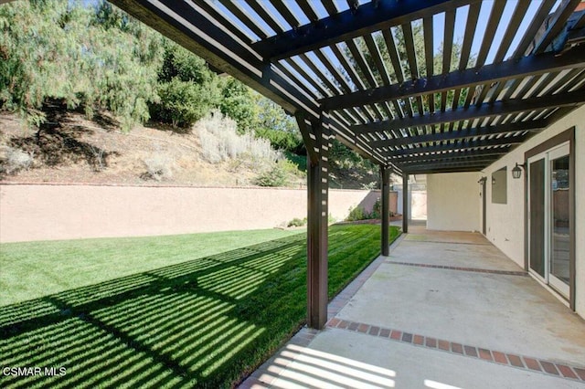 view of patio / terrace featuring a pergola