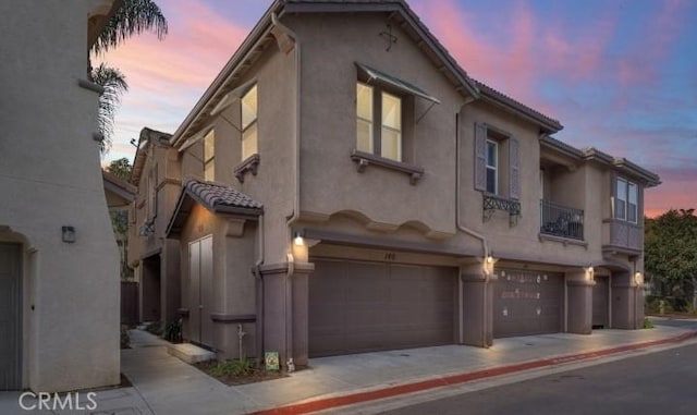 view of front of home with a garage