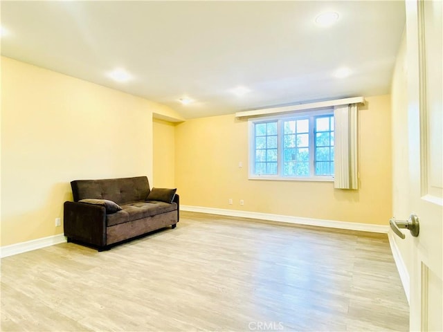 living area featuring light hardwood / wood-style flooring