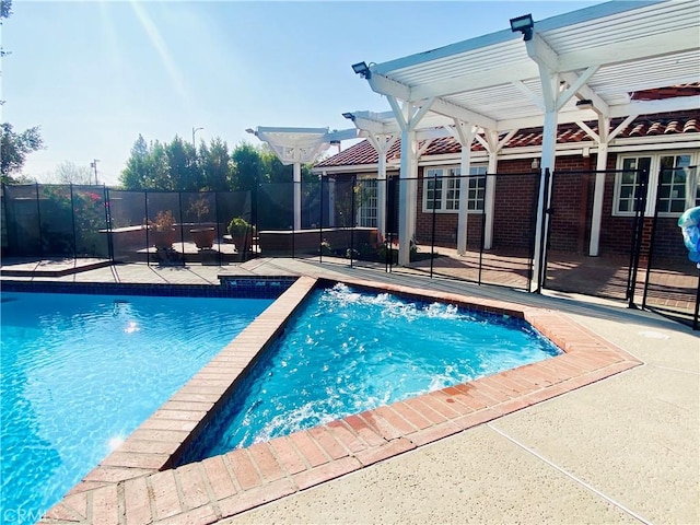 view of pool featuring a pergola