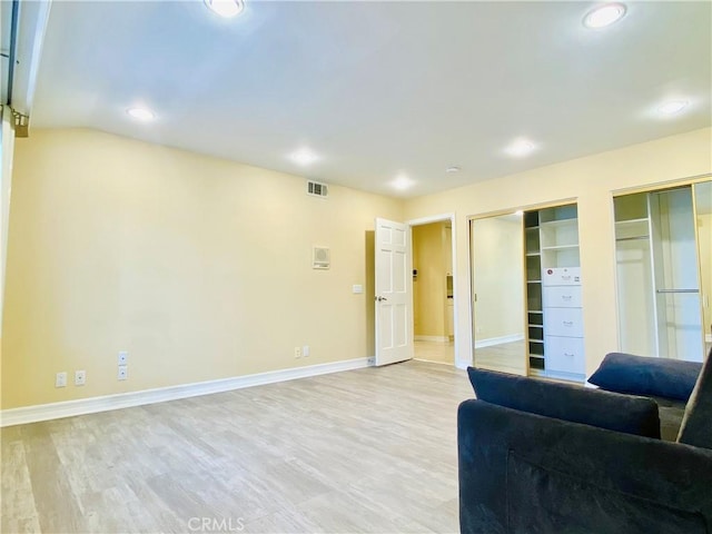 living room with light wood-type flooring