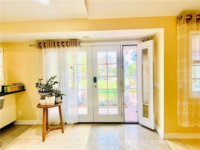 doorway featuring french doors