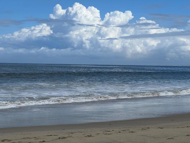 view of water feature featuring a beach view