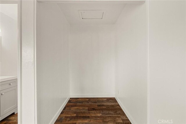5690 Paradise Ave, Paradise, CA 95969 - walk in closet featuring dark wood finished floors and attic access