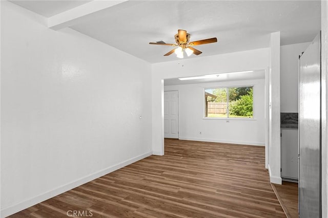 5690 Paradise Ave, Paradise, CA 95969 - unfurnished room with dark wood-type flooring, ceiling fan, and baseboards