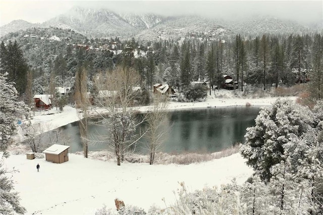 property view of water featuring a mountain view