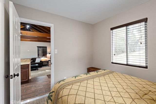 bedroom with wood-type flooring