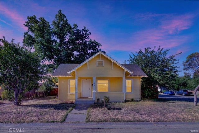 bungalow-style home with covered porch