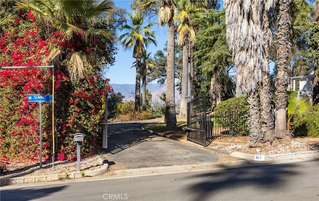 exterior space featuring a mountain view