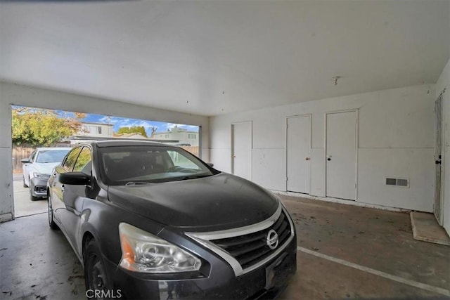 garage with visible vents