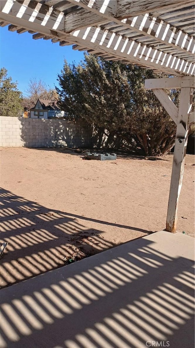 view of patio / terrace featuring a pergola