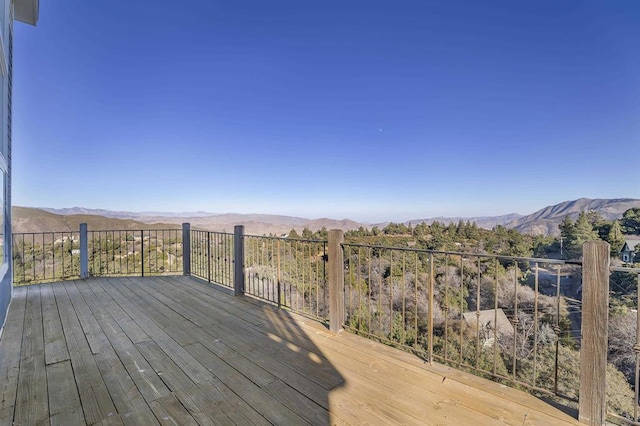 deck featuring a mountain view