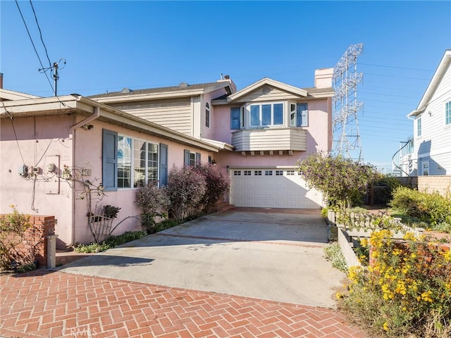 view of front of house with a garage