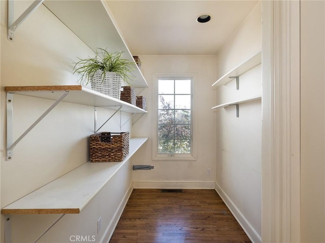 interior space featuring dark hardwood / wood-style floors