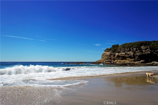 property view of water with a beach view