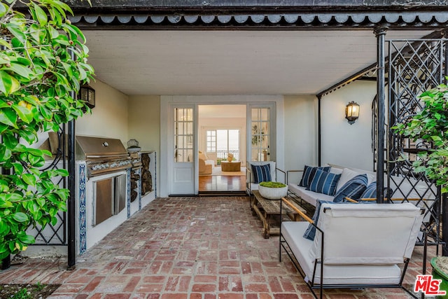 view of patio / terrace with an outdoor living space