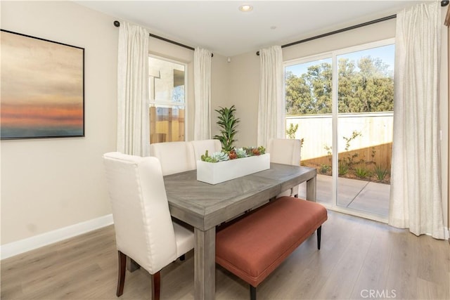 dining area featuring hardwood / wood-style flooring