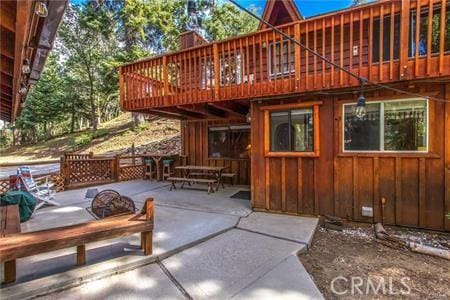 view of patio featuring a wooden deck