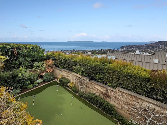 exterior space featuring a water view